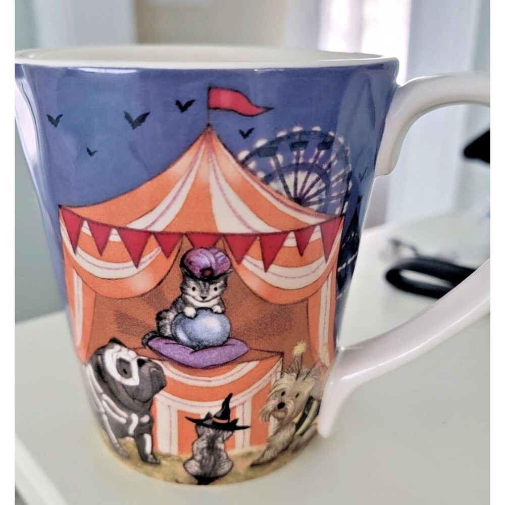 Pier 1 Imports, Ironstone, Puppies, Costume Halloween Mug Cup 16oz NEW